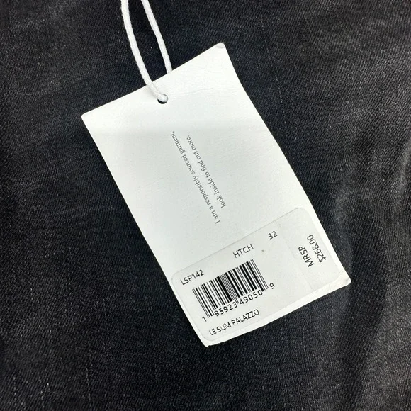 FRAME Le Slim Palazzo High Rise Wide Leg Jeans Black Wash Size 32 NWT - Picture 6 of 9